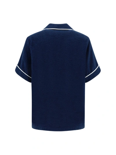 Shop Prada Polo Shirts In Bleu