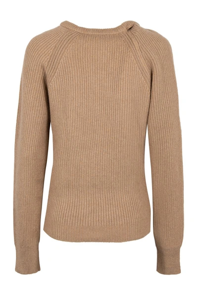 Shop Stella Mccartney Crew-neck Cashmere Sweater In Beige