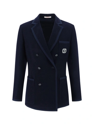 Shop Valentino Blazers E Vests In Navy