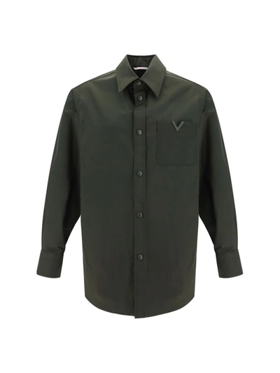 Shop Valentino Shirts In Olive