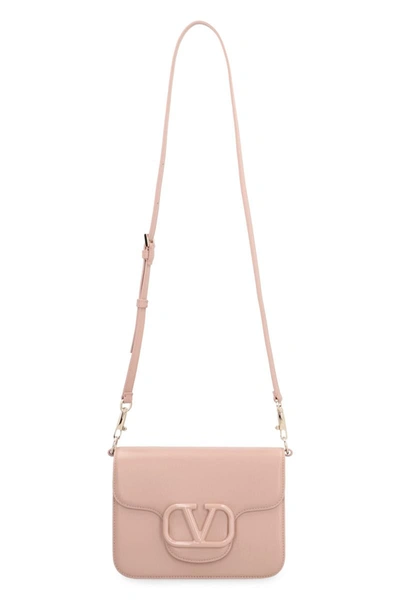 Shop Valentino Garavani - Locò Leather Shoulder Bag In Pink