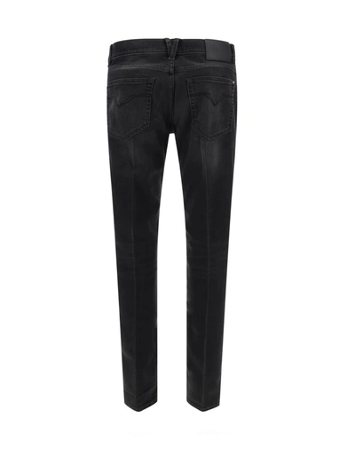 Shop Versace Pants In Faded Washed Black