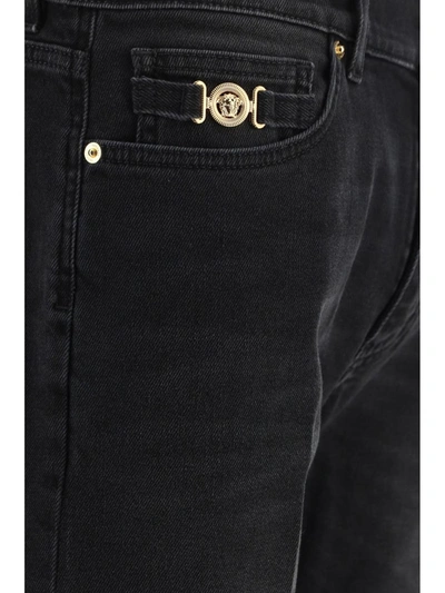 Shop Versace Pants In Faded Washed Black