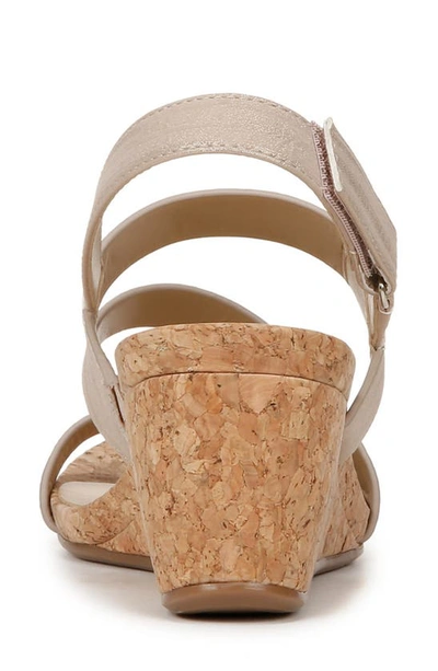 Shop Naturalizer Adria Strappy Wedge Sandal In Fawn Beige Faux Leather