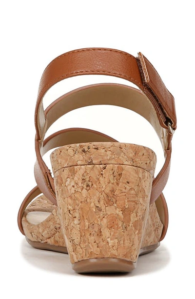 Shop Naturalizer Adria Strappy Wedge Sandal In Toffee Brown Faux Leather