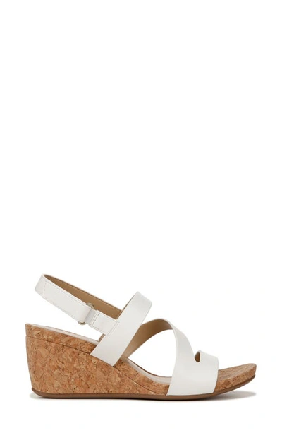 Shop Naturalizer Adria Strappy Wedge Sandal In White Faux Leather