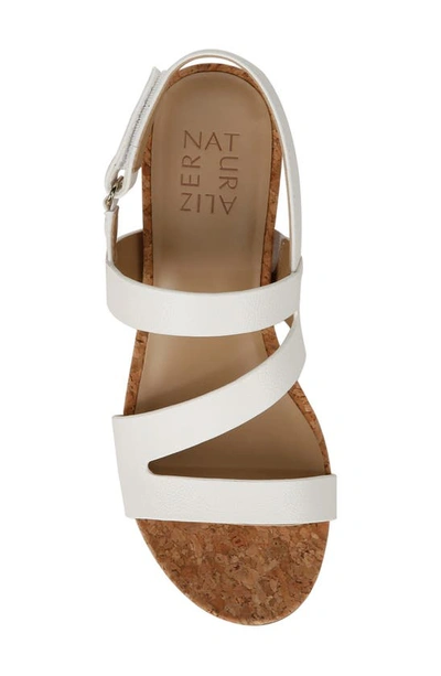 Shop Naturalizer Adria Strappy Wedge Sandal In White Faux Leather