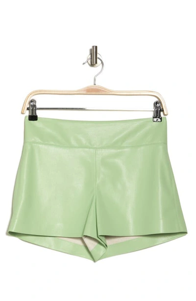 Shop Alice And Olivia Donald Faux Leather High Waist Shorts In Pistachio