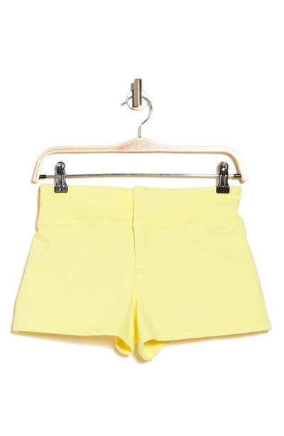 Shop Alice And Olivia Olivian Denim Shorts In Lemon