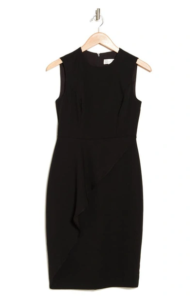 Shop Harper Rose Ruffle Detail Sleeveless Sheath Dress In Black