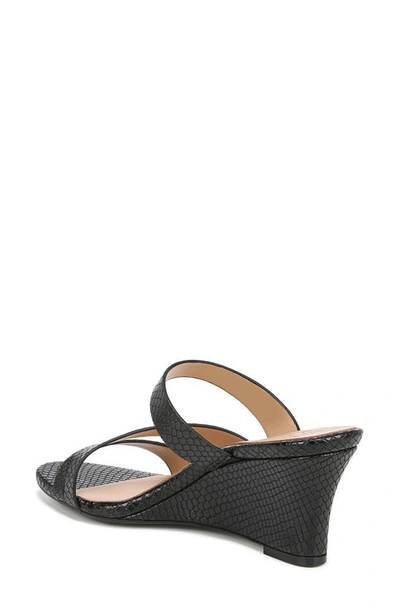 Naturalizer Breona Wedge Dress Sandals In Black Faux Snake Leather