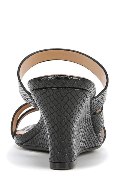 Naturalizer Breona Wedge Dress Sandals In Black Faux Snake Leather