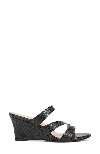 Naturalizer Breona Wedge Dress Sandals In Black Faux Snake Leather