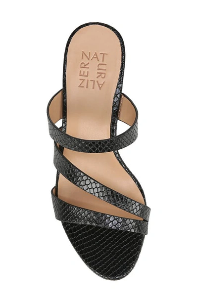 Naturalizer Breona Wedge Dress Sandals In Black Faux Snake Leather