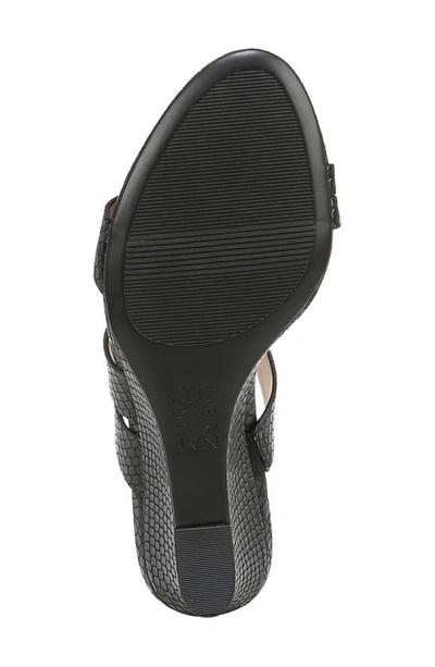 Naturalizer Breona Wedge Dress Sandals In Black Faux Snake Leather