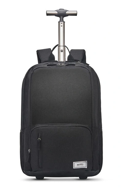 Shop Solo New York Bleecker Recycled Polyester Rolling Backpack In Black