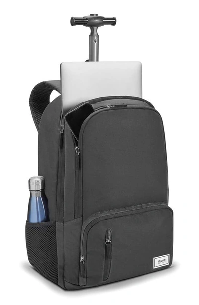 Shop Solo New York Bleecker Recycled Polyester Rolling Backpack In Black