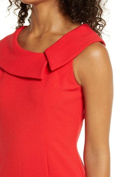 Shop Harper Rose Envelope Collar Crepe Sheath Dress In Red