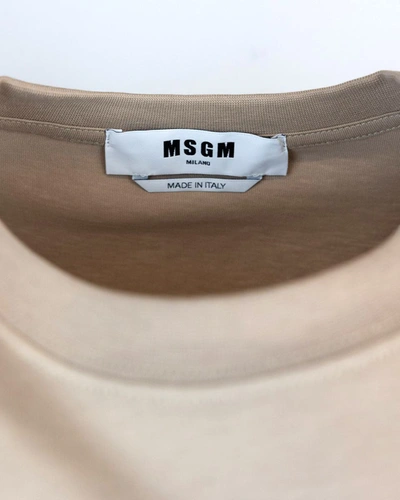 Shop Msgm T-shirts In Dove Grey