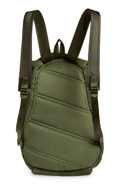 Shop Issey Miyake Bias Pleated Backpack In Steel Green