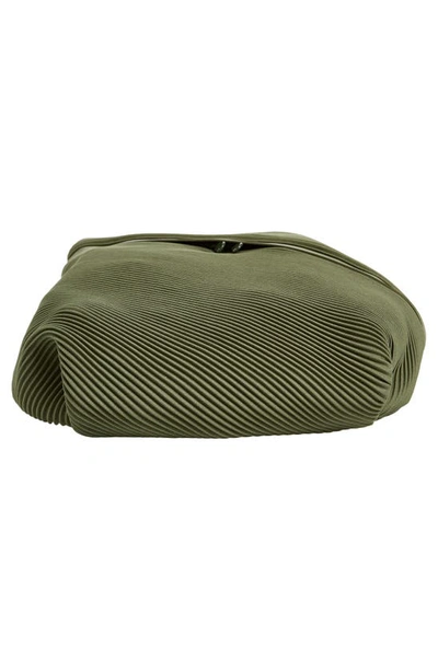 Issey Miyake Bias Pleated Backpack In Steel Green