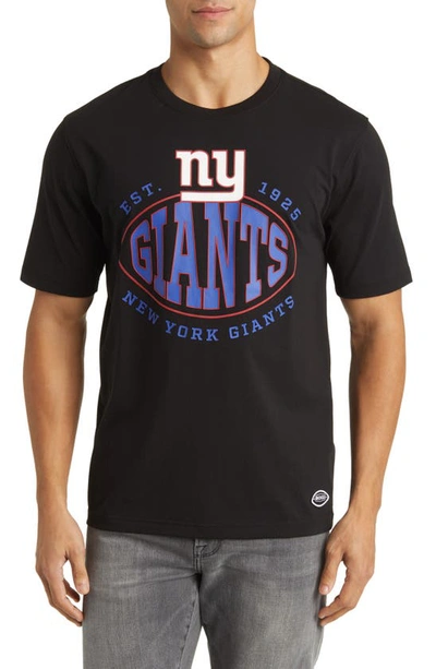 Shop Hugo Boss Boss X Nfl Stretch Cotton Graphic T-shirt In New York Giants Black