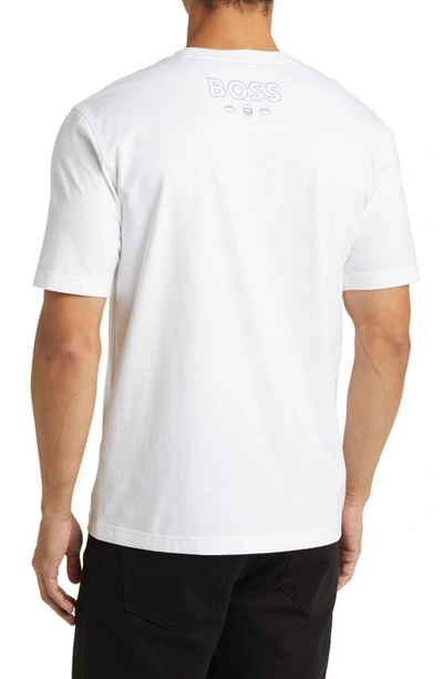 Shop Hugo Boss X Nfl Stretch Cotton Graphic T-shirt In Dallas Cowboys White