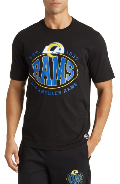 Shop Hugo Boss X Nfl Stretch Cotton Graphic T-shirt In Los Angeles Rams Black