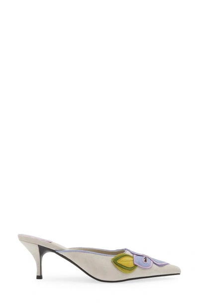 Jeffrey Campbell Franny Pointed Toe Mule In Light Grey Blue