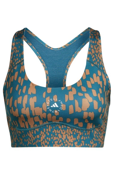 Shop Adidas By Stella Mccartney Truepurpose Power Impact Training Medium Support Sports Bra In Tech Mineral/ Timber