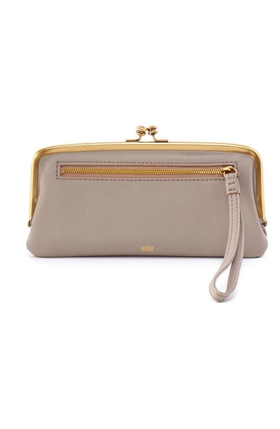 Hobo Large Cora Leather Frame Clutch In Taupe