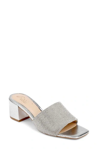 Shop Jewel Badgley Mischka Harlyn Slide Sandal In Silver