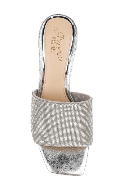 Shop Jewel Badgley Mischka Harlyn Slide Sandal In Silver