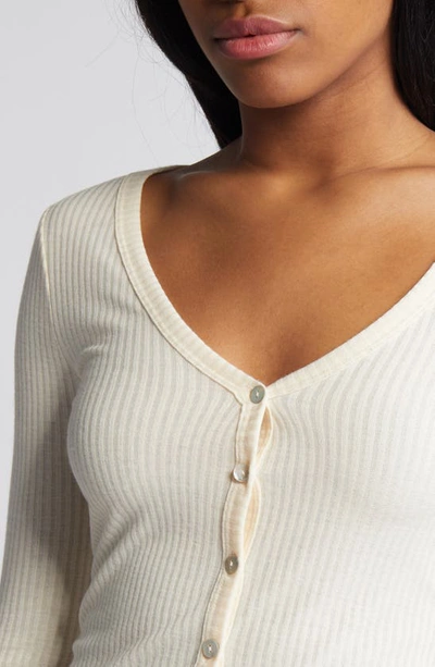 Shop Noisy May Odette Rib Cardigan Sweater In Pearled Ivory