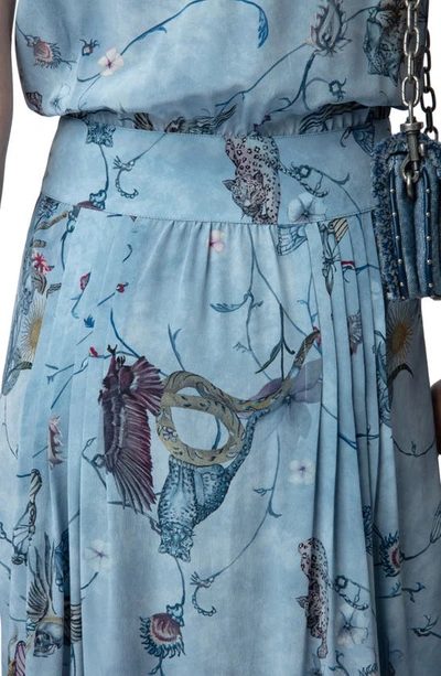 Shop Zadig & Voltaire Rolanys Plunge Silk Dress In Glacier