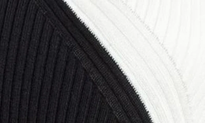 Shop Dkny Sportswear Two-tone Rib Sweater In Black/ Ivory
