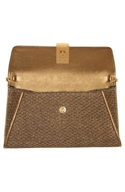 Tom Ford Nobile Metallic Textured Chain Shoulder Bag In Dark Gold