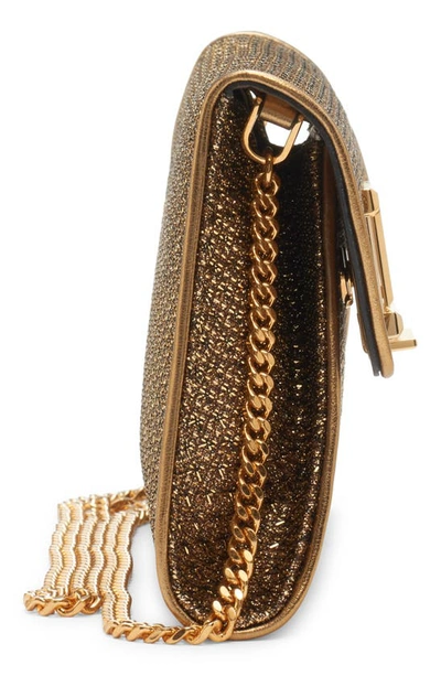 Tom Ford Nobile Metallic Textured Chain Shoulder Bag In Dark Gold