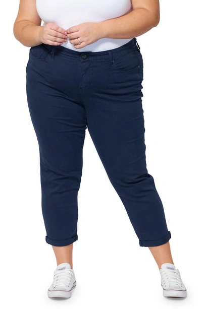 Shop Slink Jeans High Waist Ankle Boyfriend Jeans In Blue Night