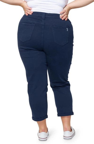 Slink Jeans High Waist Ankle Boyfriend Jeans In Blue Night