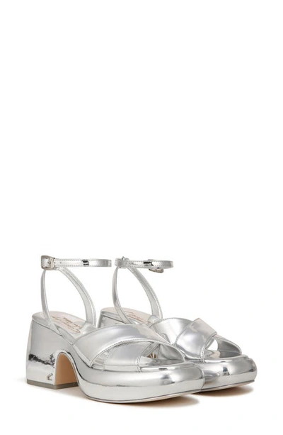 Shop Circus Ny By Sam Edelman Isadora Platform Ankle Strap Sandal In Soft Silver
