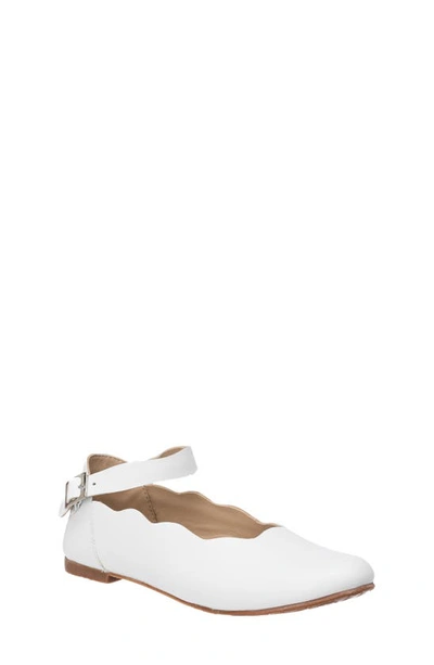 Shop Elephantito Kids' Ordina Metallic Ballet Flat In White