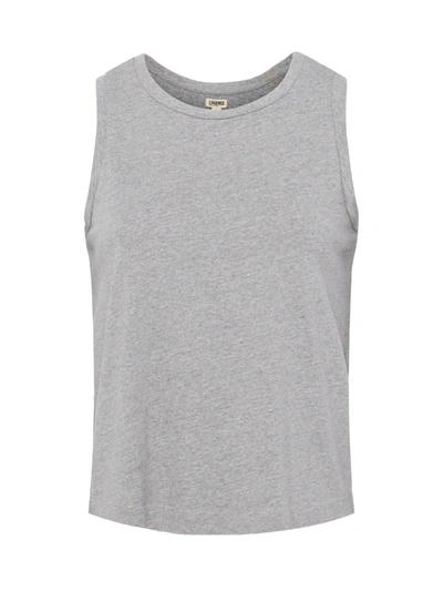 Shop L Agence Mikaela Cotton Tank In Heather Grey