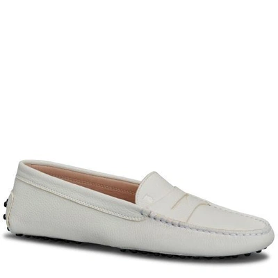 Tod's Gommino Driving Shoes In Leather In White