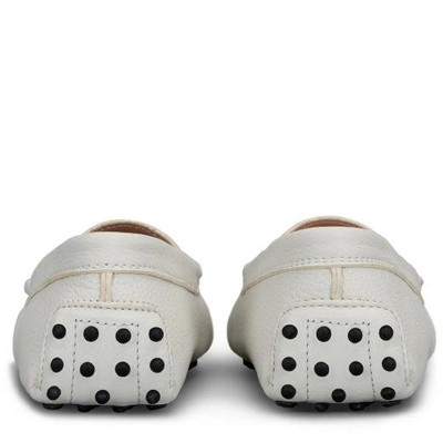 Tod's Gommino Driving Shoes In Leather In White