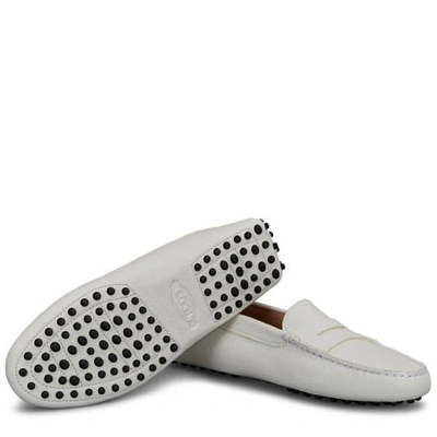 Tod's Gommino Driving Shoes In Leather In White