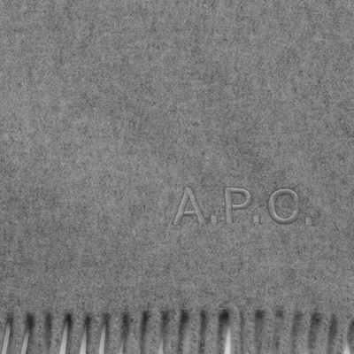 Shop Apc A.p.c. Ambroise Brodee Grey Virgin Wool Scarf Women In Gray