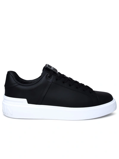 Shop Balmain Uomo Black Leather Sneakers