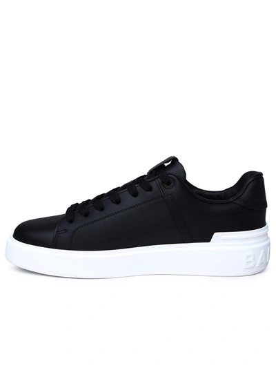 Shop Balmain Uomo Black Leather Sneakers