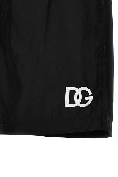 Shop Dolce & Gabbana Men Logo Swimsuit In Black